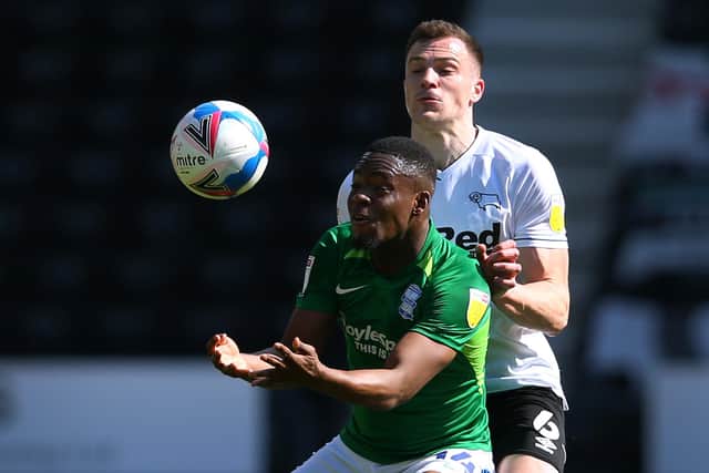George Edmundson in action for Derby against Birmingham last season. Picture: by Alex Livesey/Getty Images