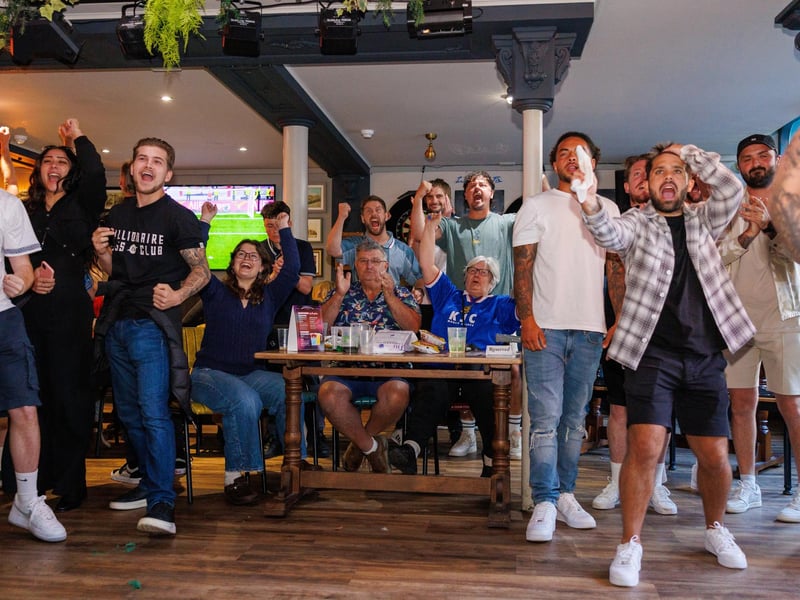 Fans watching England - Switzerland match at the Lord John Russell. Picture: Marcin Jedrysiak