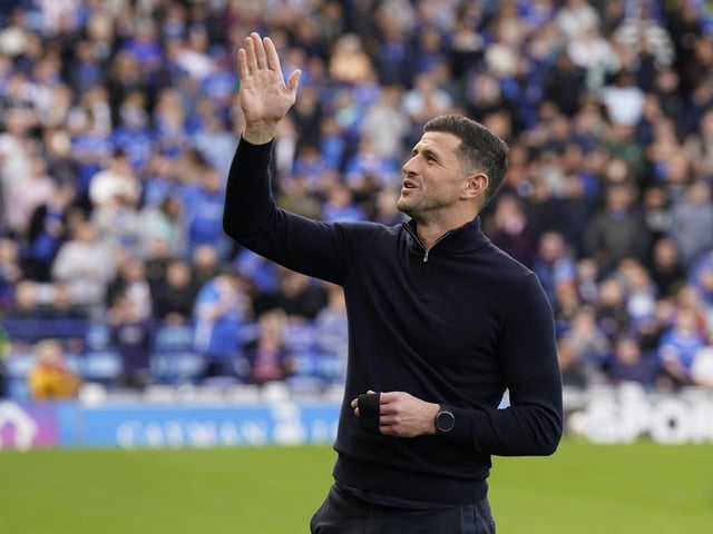 John Mousinho thanks the fans at the final whistle