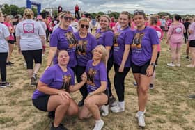 Friends of Hanna Doswell ahead of the Pretty Muddy challenge.