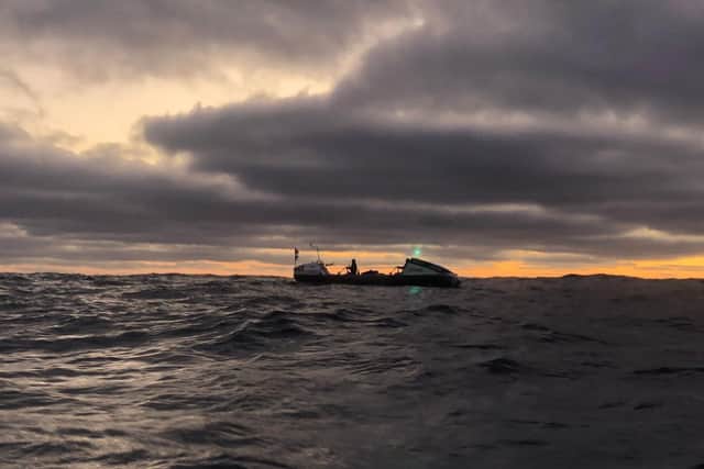 The duo were met with stormy conditions last week and stopped for five days.