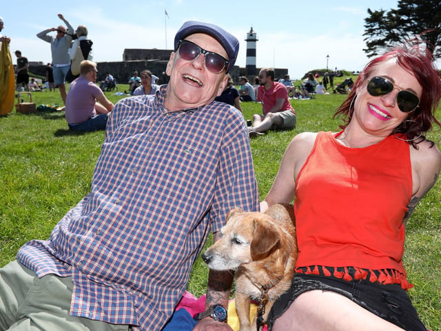 Ivor Inseal and his daughter, Natalie Inseal, with Clifford at Live at the Bandstand.Picture: Chris  Moorhouse (250524-50)