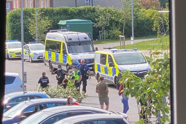 Police attend an incident on Fred Francis Close.