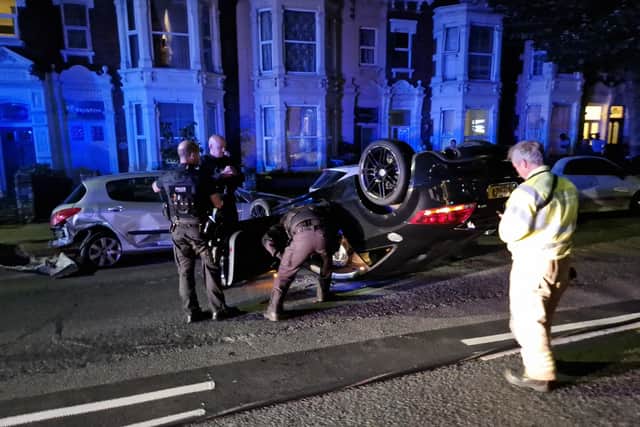 The scene of the crash in London Road, Hilsea, on September 5 at roughly 9pm. Picture: Stuart Vaizey.