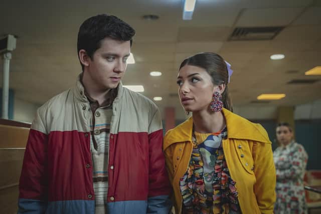 Otis Milburn and Ruby Matthews (Mimi Keene) in Sex Education.