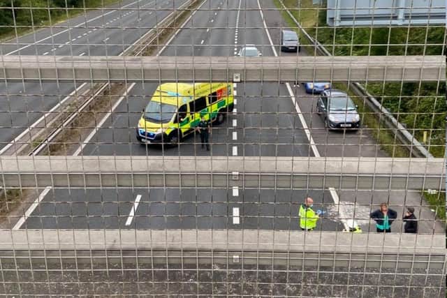 A young girl in distress was saved from a bridge over the A3(M) on Wednesday night, July 8 2020. Picture: Waterlooville police