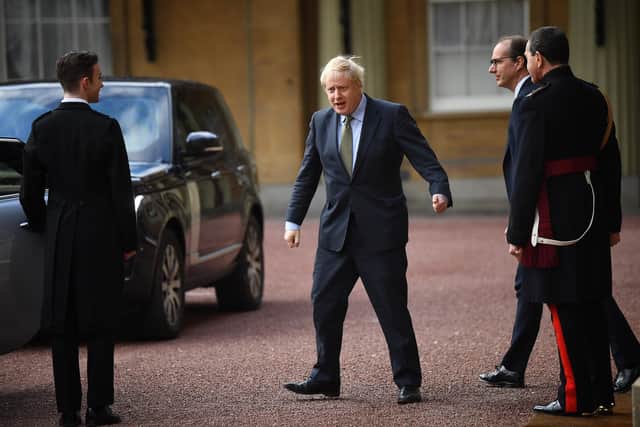 File photo dated 13/12/19 of Prime Minister Boris Johnson leaving Buckingham Palace in London after meeting Queen Elizabeth II and accepting her invitation to form a new government after the Conservative Party was returned to power in the General Election with an increased majority. Boris Johnson will publicly announce his resignation later today, likely before lunchtime, the BBC is reporting. Issue date: Thursday July 7, 2022.