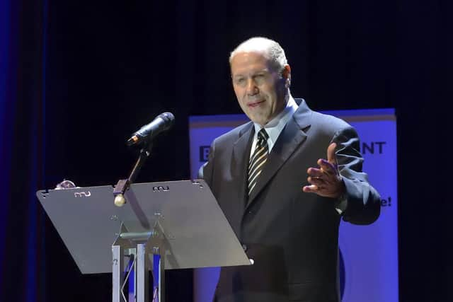 Michael Eisner addressed members of Pompey Supporters' Trust at the Portsmouth Guildhall in May 2017 in a bid to earn their backing in his takeover attempt. Picture: Neil Marshall (170302-3)