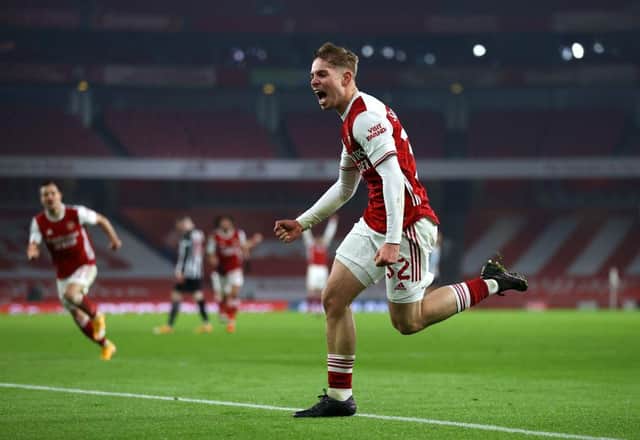 Emile Smith Rowe has continued to flourish, establishing himself in Arsenal's first-team following a Huddersfield loan spell under Danny Cowley. Picture: Julian Finney/Getty Images