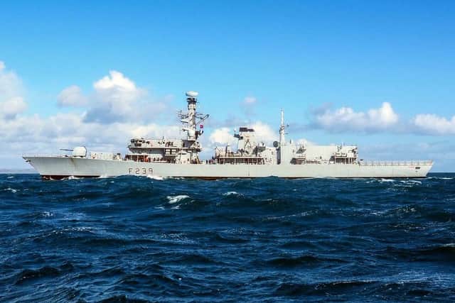 HMS Richmond in action in the Channel. Photo: Royal Navy