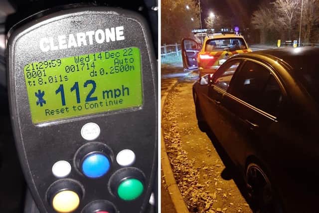 The motorist was stopped driving at 112mph on the A3(M) near Horndean. Picture: Hampshire roads policing unit.