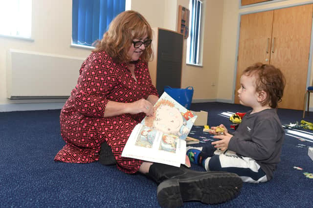 Home Start Portsmouth are celebrating their 30th anniversary in November 2022. 
Pictured is: Heidi Taylor, family support co-ordinator for Home Start Portsmouth with Caleb Clements (20 months old).

Picture: Sarah Standing (171022-4792)