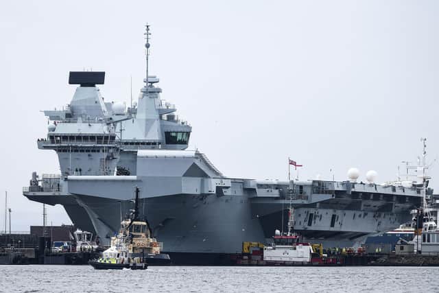 HMS Prince of Wales in Rosyth, Fife, Scotland. Picture: LISA FERGUSON