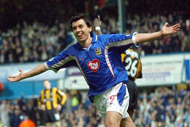 Svetoslav Todorov scores the goal which seals promotion against Burnley 20 years ago today. Picture by Mick Young