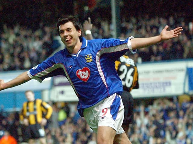 Svetoslav Todorov scores the goal which seals promotion against Burnley 20 years ago today. Picture by Mick Young