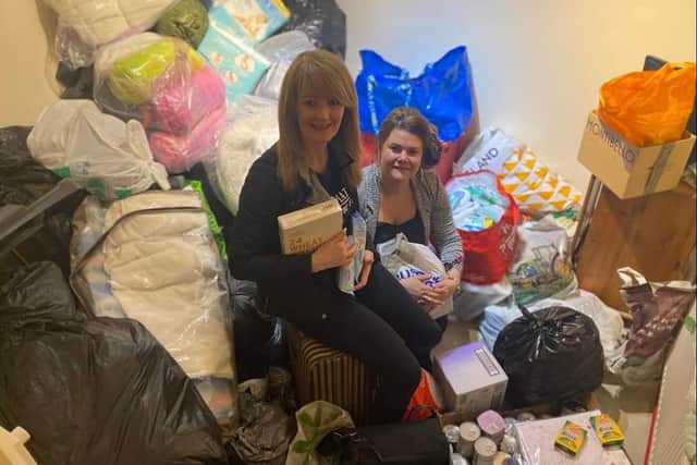 Jacqui Buchanan and Joanna Burridge are collecting donations for Ukraininan civilians.