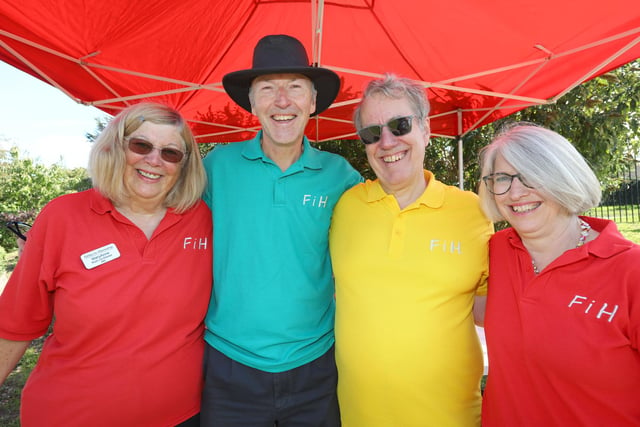 Pictured is: Some of the members of Folks in Harmony singing group (l-r) Mary Anne Beames, Bob Logan with Duncan and Joanna Gardner.
Picture: Chris Moorhouse (020923-4103)