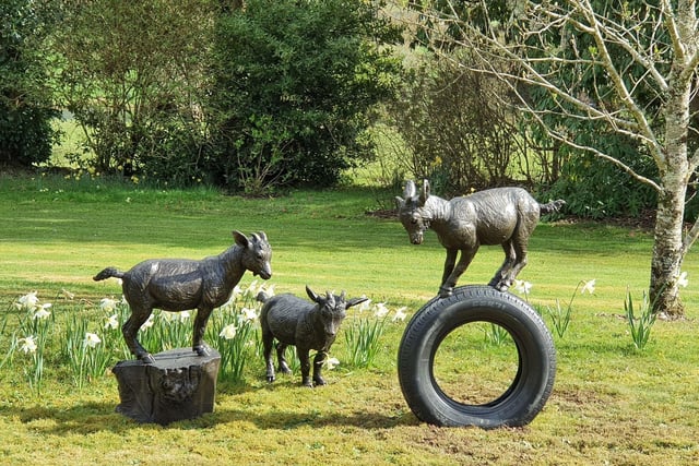 Sculpture at Beaulieu - Suzie Marsh - 3 Pygmy Goats