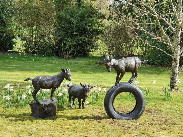 Sculpture at Beaulieu - Suzie Marsh - 3 Pygmy Goats