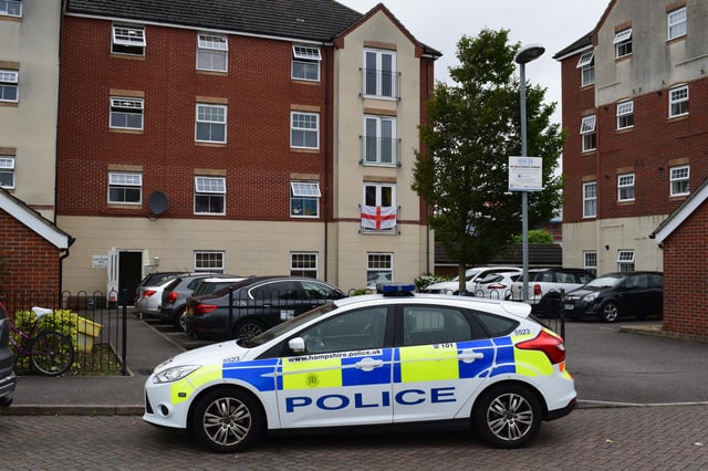Pictures of police in East Shore Way, Milton, on Sunday afternoon. Picture: Stuart Vaizey