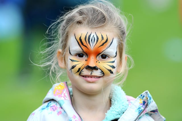 Four-year-old Luna Garrard from Selsey enjoyed having her face painted. Picture: Sarah Standing (080523-4675)