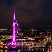 The Spinnaker Tower in Portsmouth, lit-up in purple. Picture: Marcin Jedrysiak