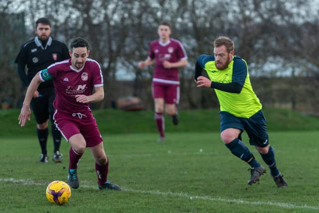 Nathan New, right, and Zac McGregor have been promoted to manage Harvest's first team in the 2023/24 Hampshire  Premier League season. Picture: Vernon Nash