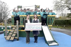 On the day of Ace Rewcastle's funeral, Medina Primary School paid their respects by having a "Blue Day" to celebrate his memory and raise money for the PIAM Brown ward at Southampton General Hospital. On Tuesday, March 21, Medina Primary School and Ace's mum Amber Field presented the cheque of £467.60.

Pictured is: Year 4 with (front l-r) Ace's mum Amber Field and Rachel Funnell, charity co-ordinator for the PIAM Brown ward at Southampton Hospitals Charity.

Picture: Sarah Standing (210323-1304)