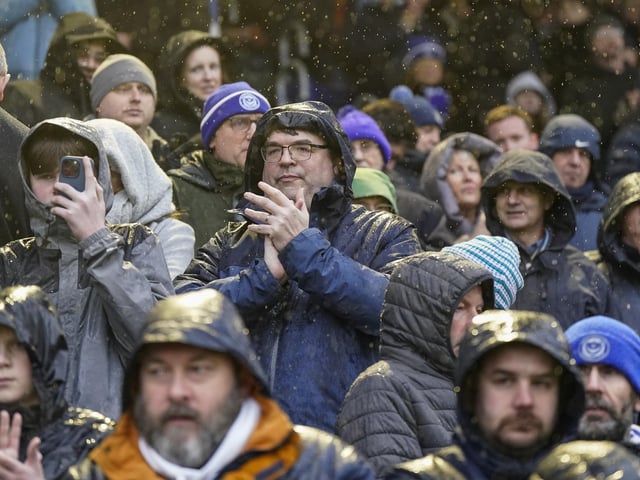 These loyal Pompey fans were treated to a 4-0 win against the Swans at Fratton Park.