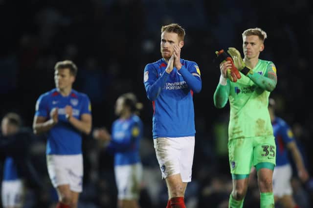 Gaffer for a Day Chris Dodd chose Alex Bass (far right) as his man of the match in last night's 3-1 win over MK Dons. Picture: Joe Pepler
