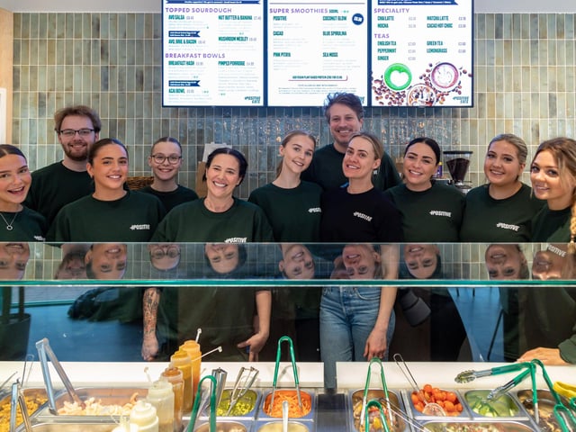 Owner Lynsay Crellin and her team at Positive Eats on Palmerston Road.. Picture: Mike Cooter (030224)