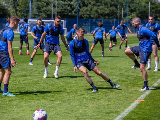 Pompey players back for pre-season training under Danny Cowley in June 2022. Picture: Habibur Rahman