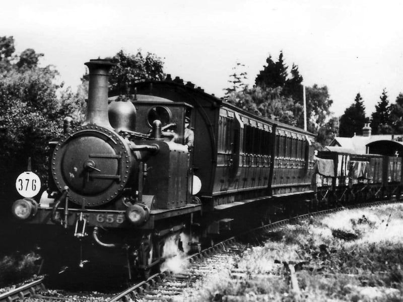 Hayling Island railway a mixed train near Langstone
