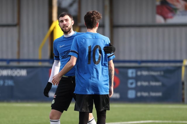 Harry Ainsley has just scored Eastney's sixth goal. Picture: Stuart Martin