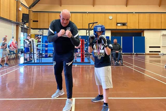 Kev McCormack has become a regular visitor to Heart Of Hayling Boxing Club, helping coach youngsters. Picture: Heart Of Hayling Boxing Club