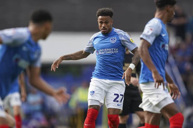 On-loan Huddersfield winger Josh Koroma set up Dane Scarlett for Pompey's winner against Peterborough after coming off the bench on 66 minutes     Picture: Jason Brown