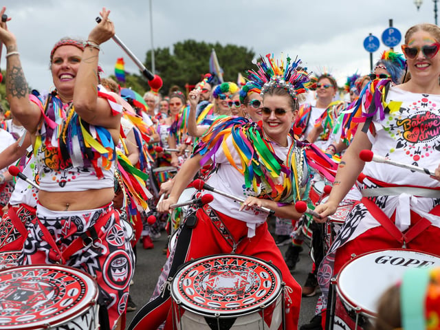 Batala drummers Picture: Chris Moorhouse (070625-043)