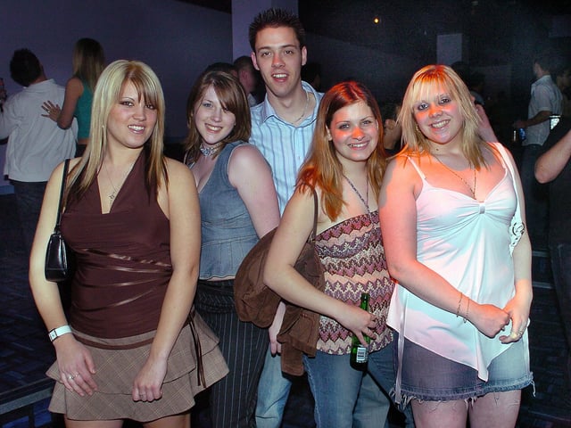 Clubbers having a good time at Time & Envy nightclub at South Parade, Southsea, in the 00s.