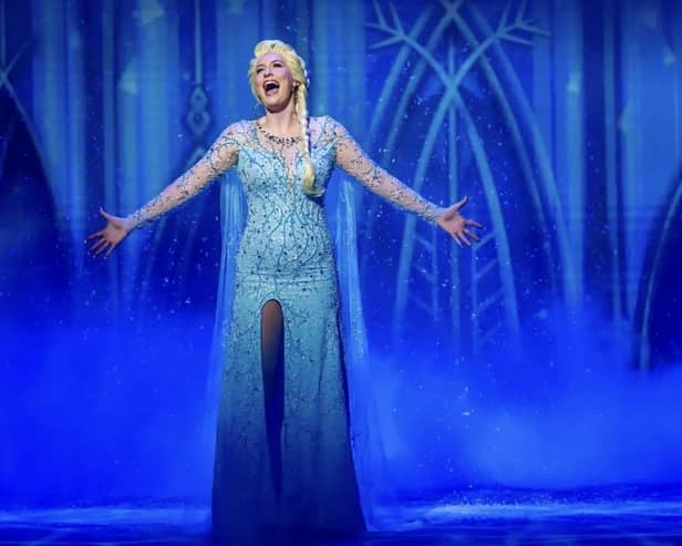 Abbie Warner as Elsa in Portsmouth Theatres' production of Frozen at Theatre Royal