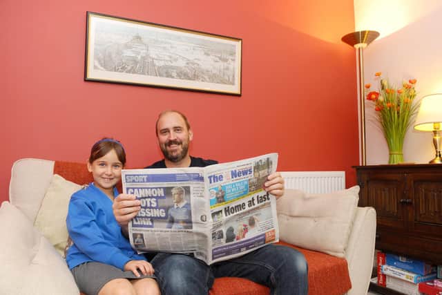 Paul Foster with his daughter Molly (7).
Picture: Sarah Standing (231020-6624)