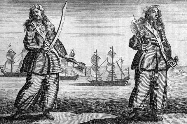 Pirates Mary Read and Ann Bonny, around 1720. The pair feature in Cross-Dressed to Kill by Vivien Morgan