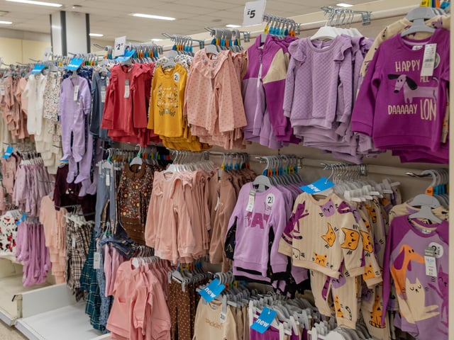 The larger Poundland store now stocks a range of clothing. Picture: Mike Cooter (091223)