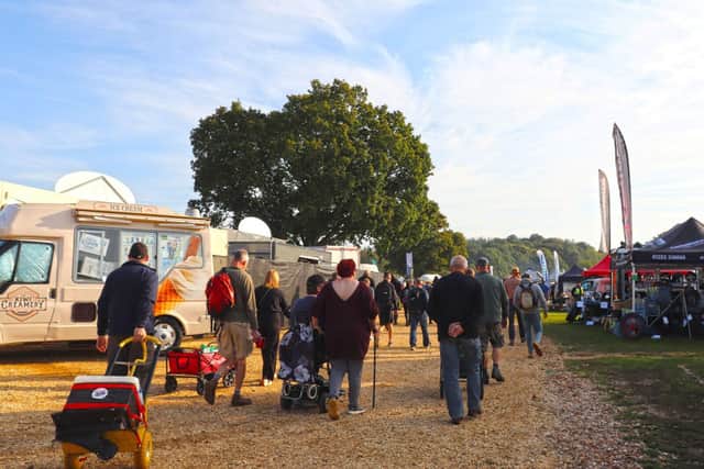 Visitors entering the International Autojumble