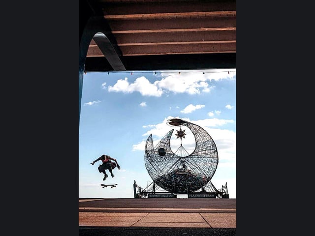 Southsea Promenade with skaters taking stunning pictures next to it. Picture: Oldskool Paul/Paul Scott