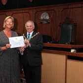 Cllr Jamie Hutchison, right, with Lesley Weatherson - a British Sign Language interpreter who received an award for working tirelessly during the pandemic to support deaf and deafblind people, giving them access to crucial healthcare information