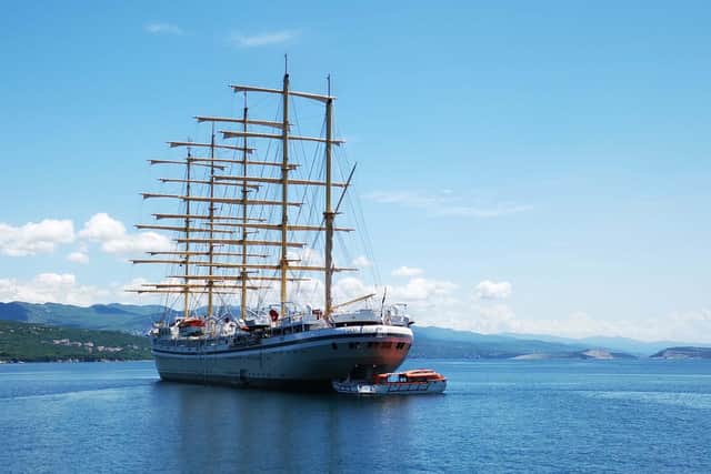 Sailing ship Golden Horizon in the Adriatic sea near Rijeka.