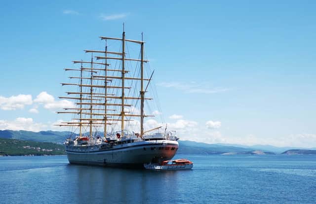 Sailing ship Golden Horizon in the Adriatic sea near Rijeka.