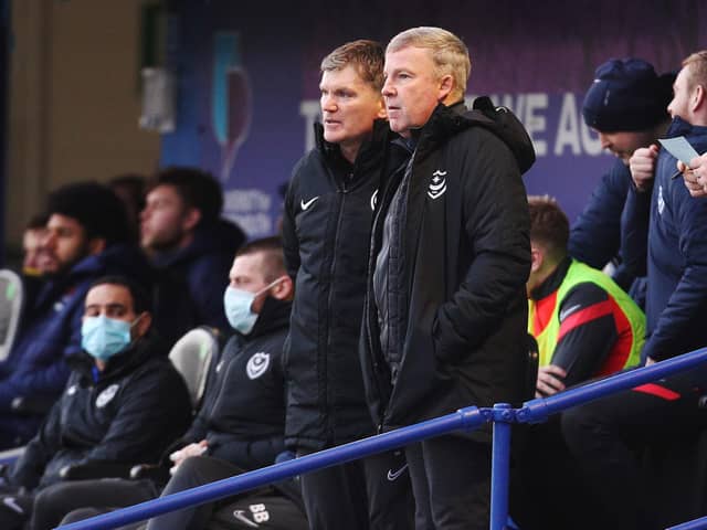 Joe Gallen, left, alongside Kenny Jackett at Pompey
