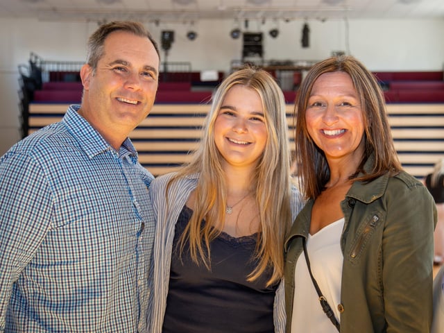 Students found out their A Level results this morning at Portsmouth High School as they prepare for their next steps in education.
Pictured - Larissa, 18 with Mum and Dad, heading to the University of South Wales to study Fashion, Business and Marketing.
Photos by Alex Shute