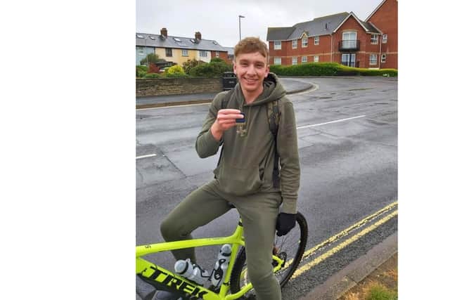 Sam Handley from Gorseway Park in Hayling Island with his Covid Hero medal. Picture: Supplied